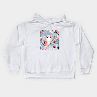 Bird in the winter design art Kids Hoodie